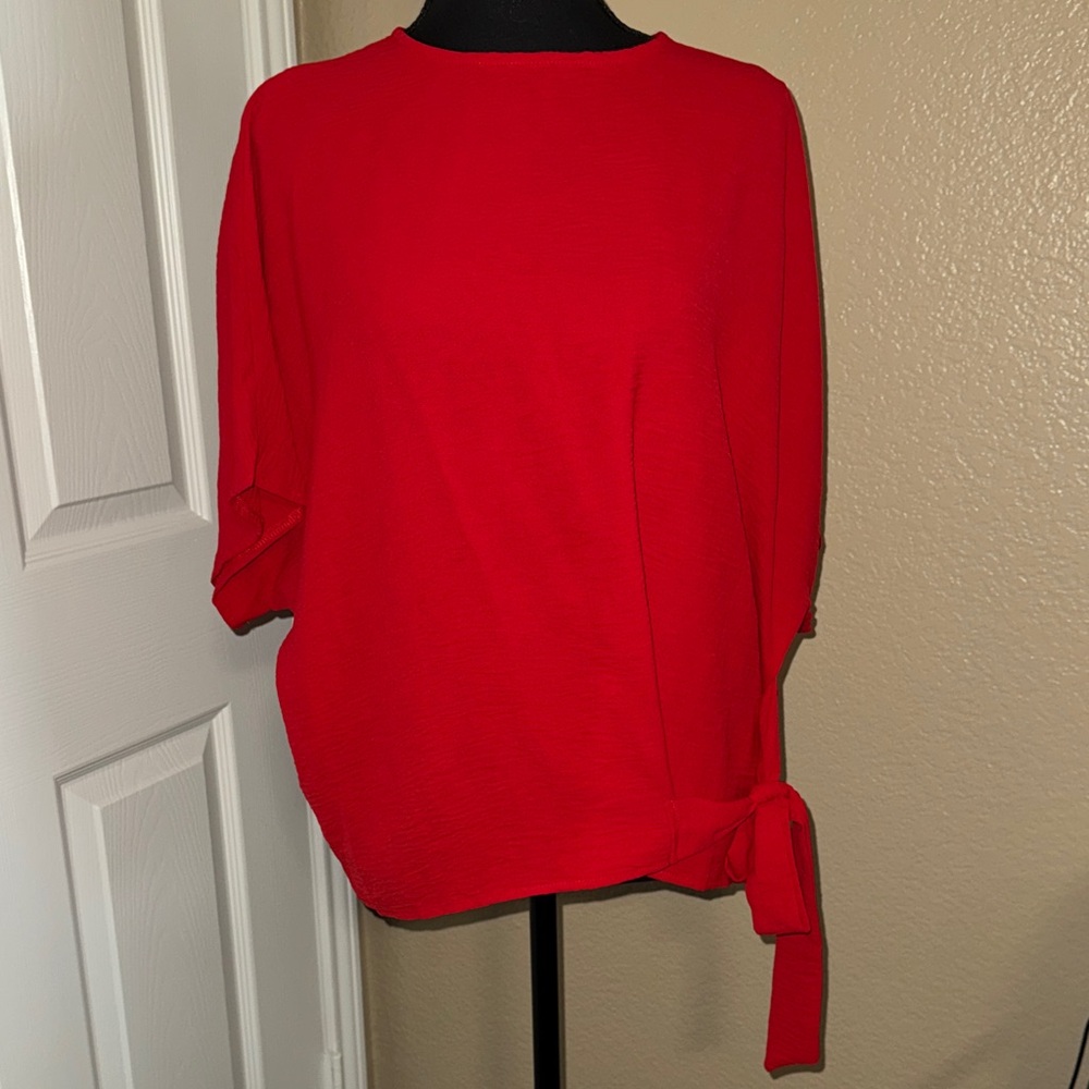 Red Tie-Front Blouse brand new!